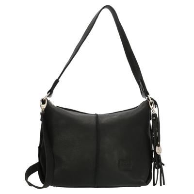 Handgemaakte stoere schoudertas met studs #03 S zwart