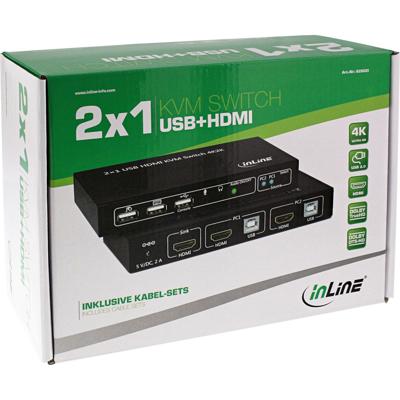 InLine 62602I Zwart KVM-switch