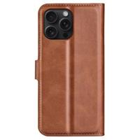 Casecentive Leren Wallet case met sluiting iPhone 16 Pro tan - thumbnail