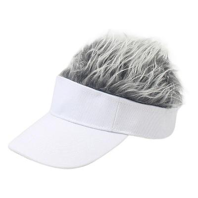 Unisex Fashion outdoor zonnescherm Baseballpet met pruik grootte: One size (volwassen Wit grijze pruik)