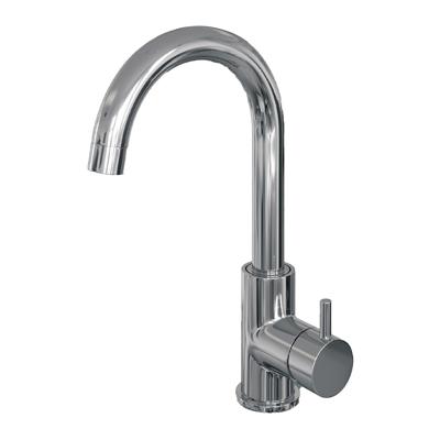 Chrome Edition hoge opbouw wastafelmengkraan met draaibare ronde uitloop B chroom - thumbnail