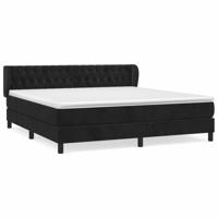 Boxspring met matras fluweel zwart 180x200 cm - thumbnail