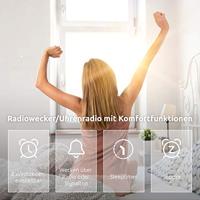 TechniSat DIGITRADIO 30 - waterdichte DAB+ douche radio (FM, DAB digitale radio, geïntegreerde oplaadbare batterij, Bluetooth, waterdicht IPX5, wekker, favoriet geheugen, hoofdtelefoonaansluiting) wit - thumbnail