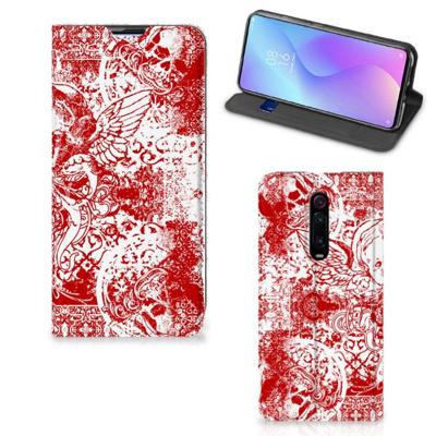 Mobiel BookCase Xiaomi Redmi K20 Pro Angel Skull Rood Mobiel BookCase Xiaomi Redmi K20 Pro Angel Skull Rood