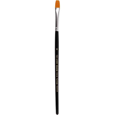 Creativ Company Gold line penselen, afm 8, l: 18,5 cm, b: 8 mm, plat, 12 stuk/ 1 doos