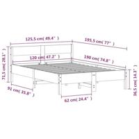 Bedframe met hoofdbord massief grenenhout wit 120x190 cm - thumbnail