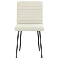 Eetkamerstoelen 2 st fluweel crmekleurig - thumbnail