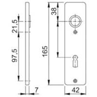 Hoppe knopschild 2mm rechth.cg.72 58/202k-pz - thumbnail