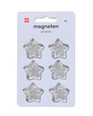 051 Magneten Sterren - 6 Stuks (zilver)