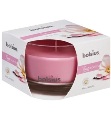 Bolsius true scents magnolia geurkaars in glas 6,3x9 cm 40 branduren Bolsius true scents magnolia geurkaars in glas 6,3x9 cm 40 branduren