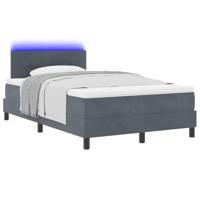 Boxspring bed met matras Donkergrijs 120 x 190 cm Fluweel - thumbnail
