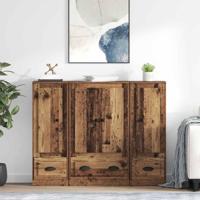 Hoge kast met lade 3 pcs Oud Hout Bewerkt hout - thumbnail