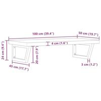 Badkamer wandschap staal en massief beukenhout - thumbnail