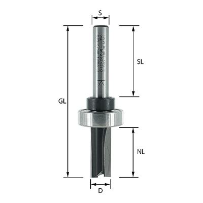 ENT Groeffrees HM 10x25x65mm, Met lager op kolf, met vaste kolf 8mm - 7911661 ENT Groeffrees HM 10x25x65mm, Met lager op kolf, met vaste kolf 8mm - 7911661