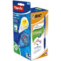 Balpen bic atlantis + gratis tipp-ex easy m blauw - thumbnail