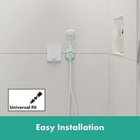 Hansgrohe FixFit E muuraansluitbocht met handdouchehouder, mat wit - thumbnail