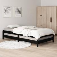 Bed stapelbaar 90x200 cm massief grenenhout zwart - thumbnail