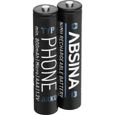 Absina Oplaadbare AAA batterij (potlood) NiMH 1.2 V 2 stuk(s)