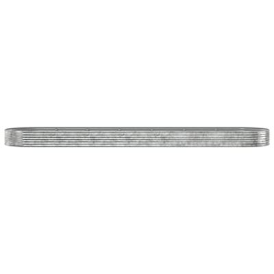 VidaXL Plantenbak 600x140x36 cm gepoedercoat staal zilverkleurig