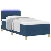 Boxspringbed met Matras & LED Blauw 80x200 cm Stof - thumbnail