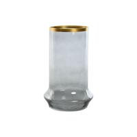 Kaarshouder Home ESPRIT Blauw Gouden Kristal 17 x 17 x 28 cm - thumbnail