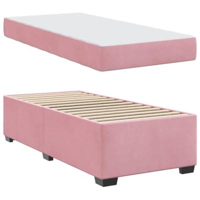 Bedframe met matras met matras Roze 90 x 190 cm Fluweel