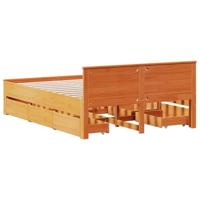 Bedframe zonder matras met hoofdbord hout wasbruin 140x200 cm - thumbnail