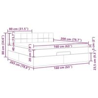 Ottoman bed met matras en LED's 160x200cm stof donkerbruin - thumbnail