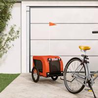 VidaXL Hondenfietstrailer oxford stof en ijzer oranje en zwart - thumbnail