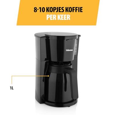 Tristar Koffiezetapparaat Zwart Capaciteit koppen: 10 Met thermoskan, Warmhoudfunctie - thumbnail