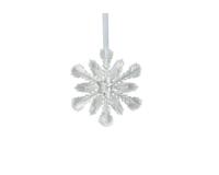 Kersthanger sneeuwvlok kunststof 11 cm wit - thumbnail