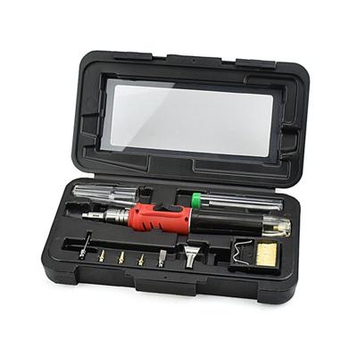 HS-1115K 10-in-1 multifunctionele gassoldeerijzeren gereedschapsset(rode handgreep)