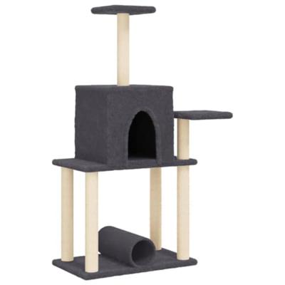 Kattenmeubel met sisal krabpalen 122 cm donkergrijs - thumbnail