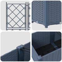 Tuin Bloempot 3 pcs Grijs 80 x 80 x 143 cm Staal - thumbnail