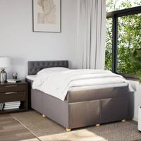 Boxspring met matras stof taupe 120x190 cm - thumbnail
