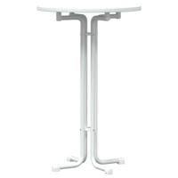 Eettafel 70x110 cm bewerkt hout en staal wit - thumbnail