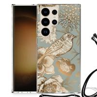Case voor Samsung Galaxy S24 Ultra Vintage Bird Flowers - thumbnail