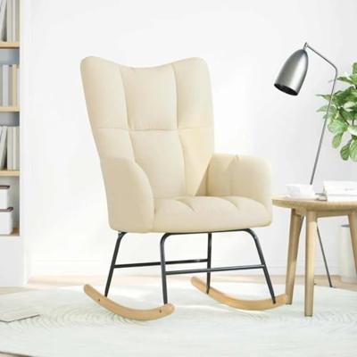 Schommelstoel stof crmekleurig