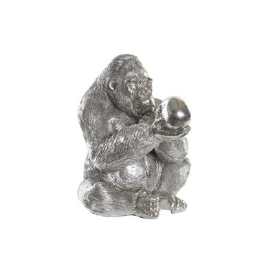 Decoratieve figuren DKD Home Decor Zilverkleurig Koloniaal Gorilla 38,5 x 33 x 43,5 cm