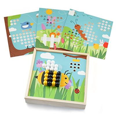 Bigjigs houten insteekmozaiek spel tuin - thumbnail