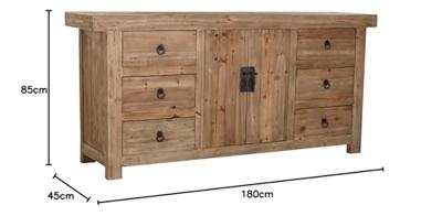 Dressoir DKD Home Decor Natuurlijk Hout (180 x 45 x 85 cm)