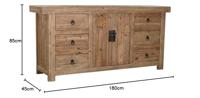 Dressoir DKD Home Decor Natuurlijk Hout (180 x 45 x 85 cm) - thumbnail