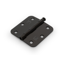 Dulimex Scharnier met losse pen ronde hoeken 76x76 mm zwart gelakt - thumbnail