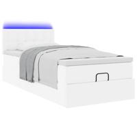 Ottoman bed met matrassen en LED's 80x200cm kunstleer - thumbnail