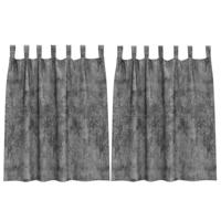 VidaXL Velvet gordijnen met gordijnen 2 pcs grijs 140 x 140 cm fluweel - thumbnail