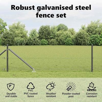 VidaXL Afrasteringspaal grijs 10 x 0,5 m (16 x 16 mm gaas) staal