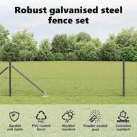 VidaXL Afrasteringspaal grijs 10 x 0,5 m (16 x 16 mm gaas) staal - thumbnail