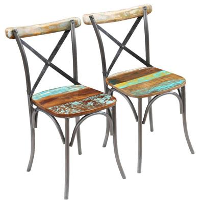 Eetkamerstoelen 2 st massief gerecycled hout Eetkamerstoelen 2 st massief gerecycled hout