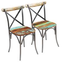 Eetkamerstoelen 2 st massief gerecycled hout - thumbnail