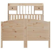 Bed met boekenkast zonder matras massief grenenhout 135x190 cm - thumbnail